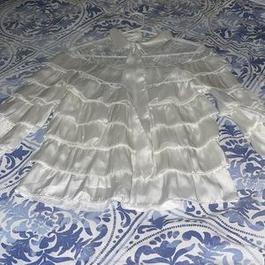 White blouse with ruffles